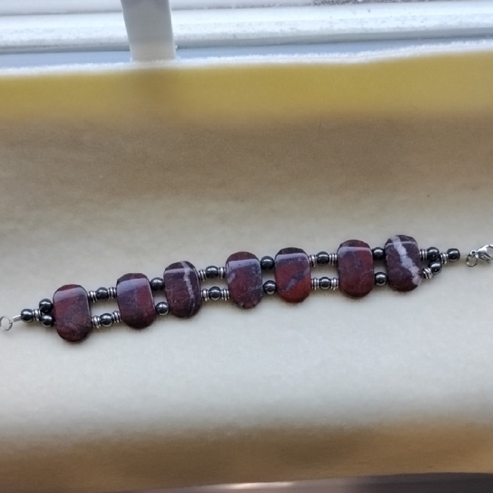 HAND CRAFTED BRECIATED JASPER BRACELET